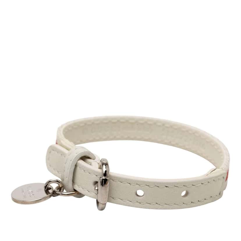 Gucci Gucci Loves You Leather Bracelet White Leather Very good condition - Back View