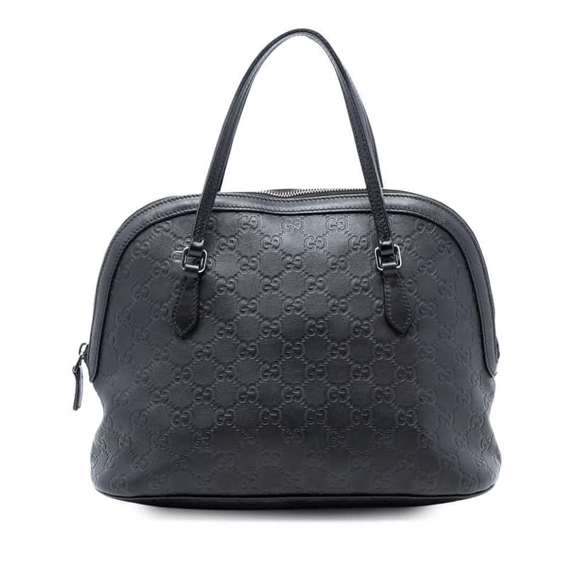 Gucci Medium Guccissima Dome Satchel Black Leather Very good condition - Front View