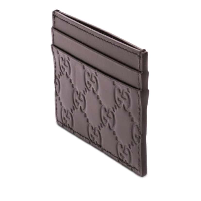 Gucci Guccissima Card Holder Black Leather Never worn - Back View
