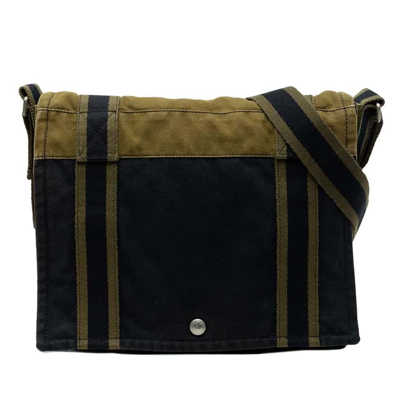 Hermès Bicolor Canvas Fourre Tout Besace MM Blue Canvas Good condition - Front View