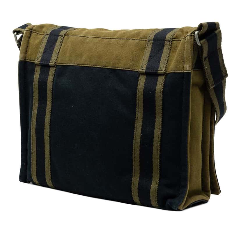 Hermès Bicolor Canvas Fourre Tout Besace MM Blue Canvas Good condition - Back View