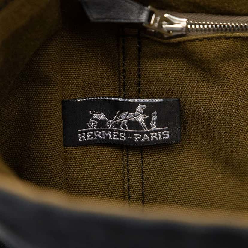 Hermès Bicolor Canvas Fourre Tout Besace MM Blue Canvas Good condition - Box View