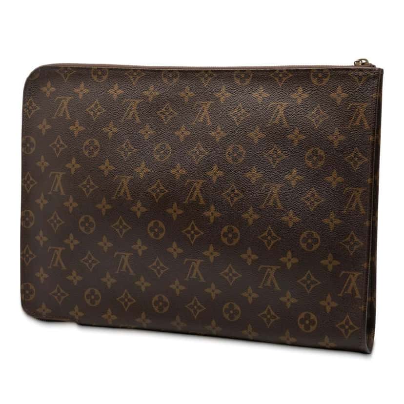 Louis Vuitton Monogram Poche Documents Portfolio Brown Fair condition - Back View