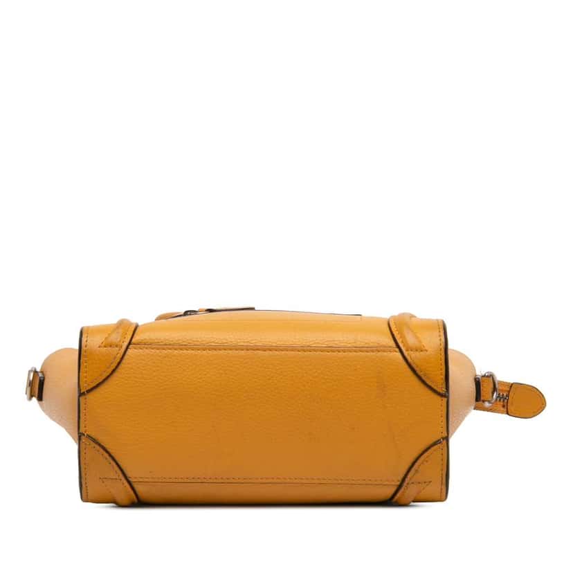 Celine Nano Leather Luggage Tote Yellow Leather Fair condition - Inside View