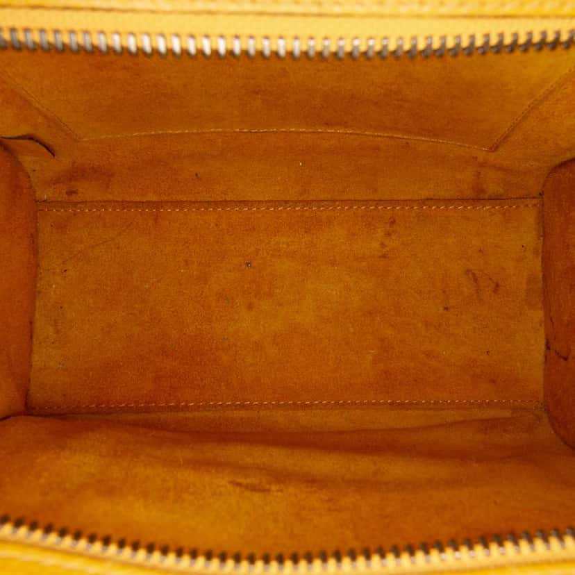Celine Nano Leather Luggage Tote Yellow Leather Fair condition - Model View