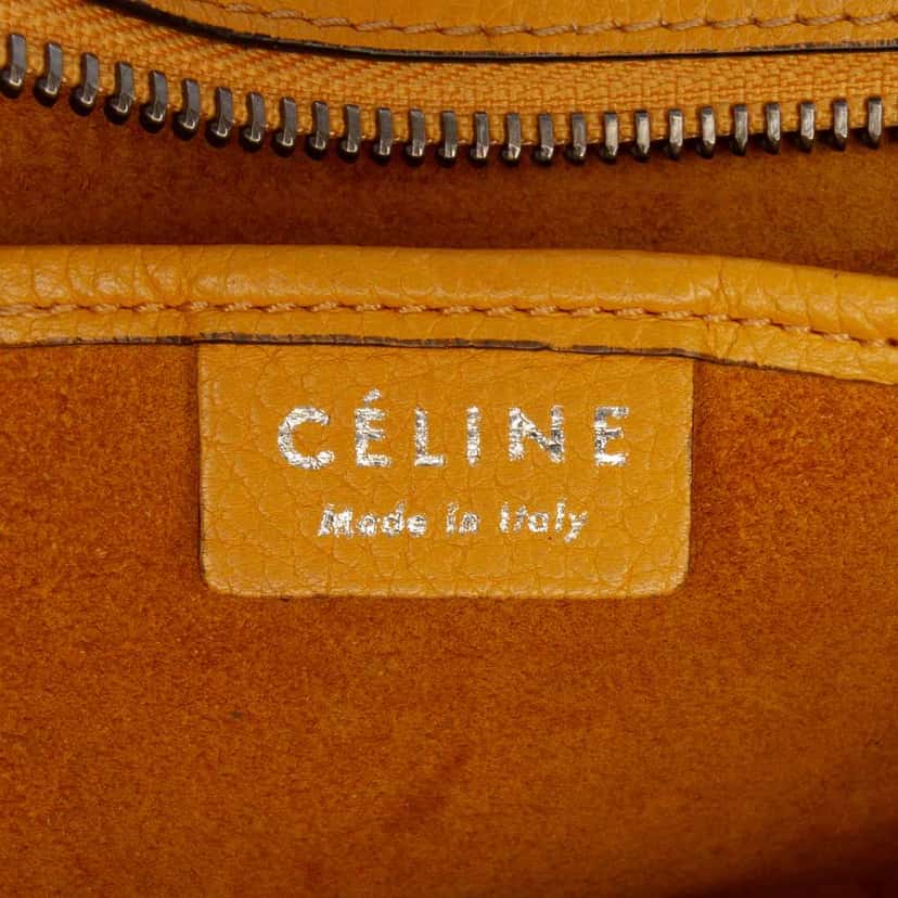 Celine Nano Leather Luggage Tote Yellow Leather Fair condition - Box View