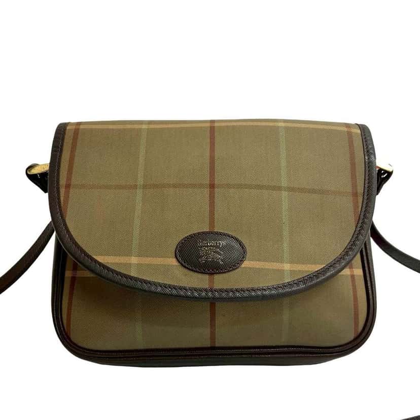 Burberry Vintage Check Canvas Crossbody Brown Canvas Good condition - Front View
