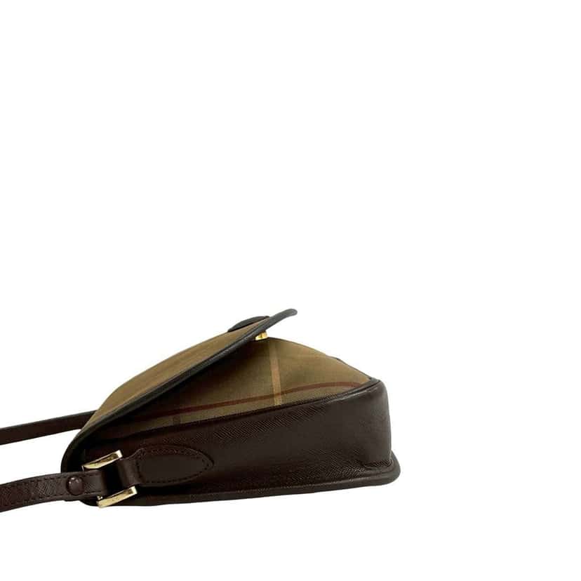 Burberry Vintage Check Canvas Crossbody Brown Canvas Good condition - Box View