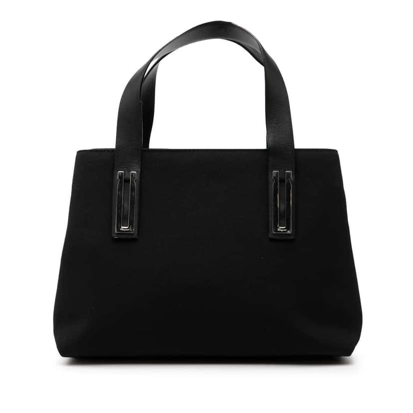 Salvatore Ferragamo Nylon Handbag Black Good condition - Front View
