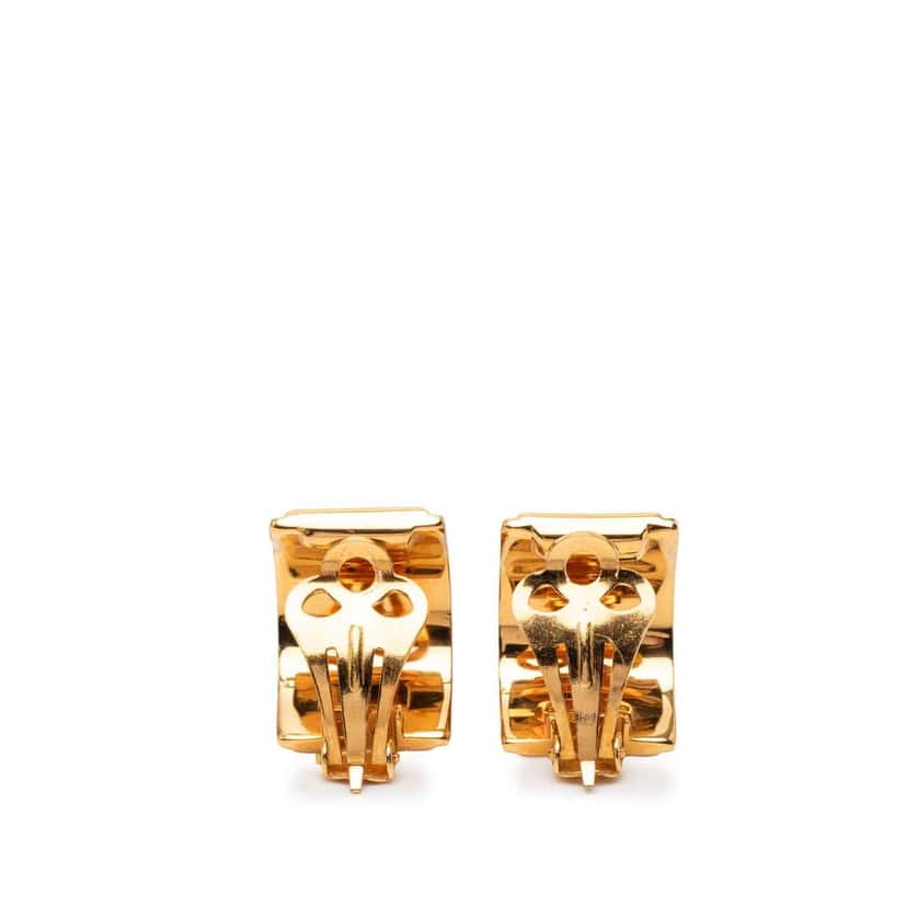 Hermès Enamel Cloisonne Clip On Earrings Orange Good condition - Back View