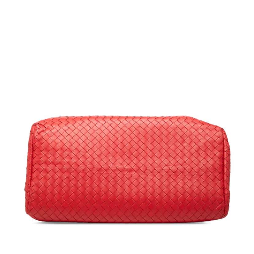 Bottega Veneta Medium Nappa Intrecciato Roma Tote Red Leather Good condition - Inside View