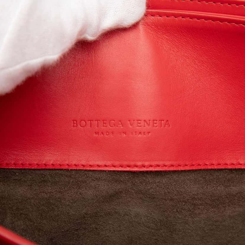 Bottega Veneta Medium Nappa Intrecciato Roma Tote Red Leather Good condition - Box View
