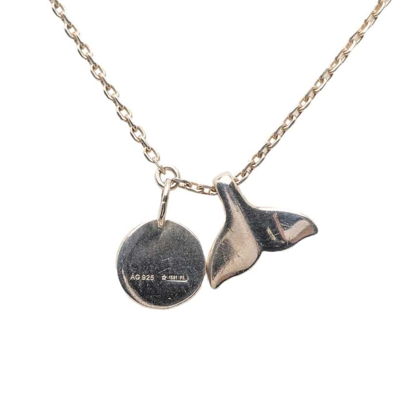 Gucci Sterling Silver Whale Pendant Necklace Silver Silver Good condition - Back View