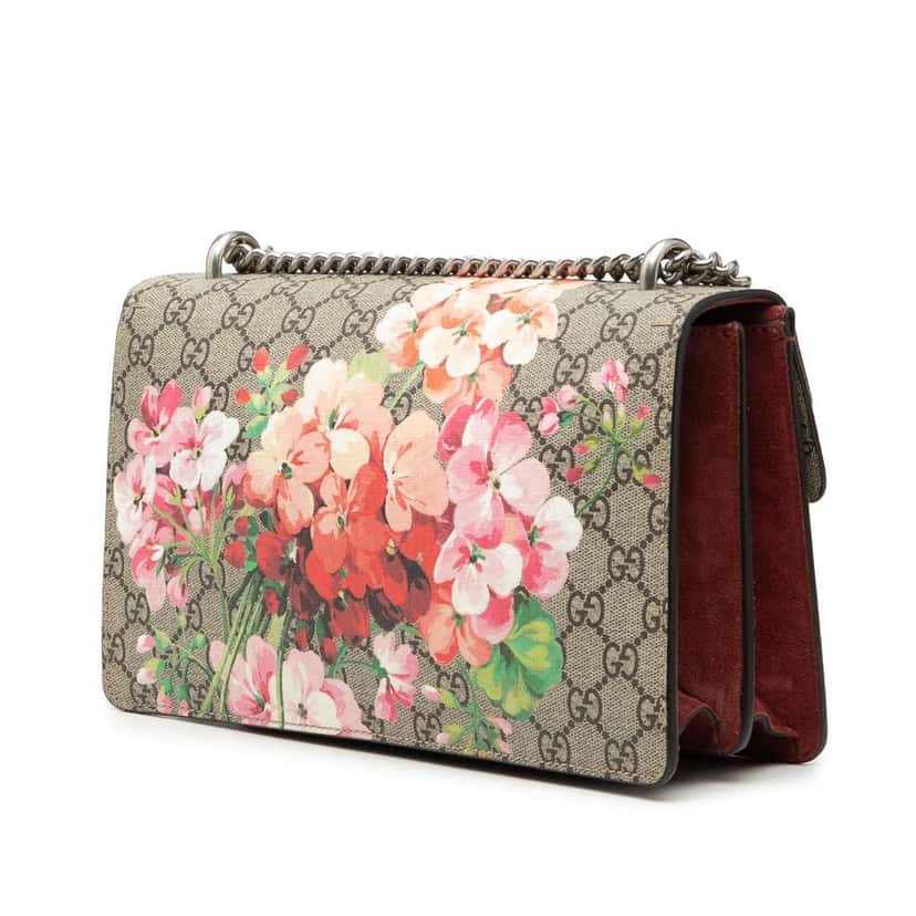 Gucci Medium GG Supreme Blooms Dionysus Shoulder Bag Beige Very good condition - Back View