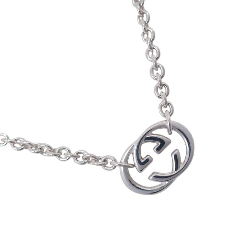 Gucci Sterling Silver Interlocking G Pendant Necklace Silver Silver Good condition - Back View