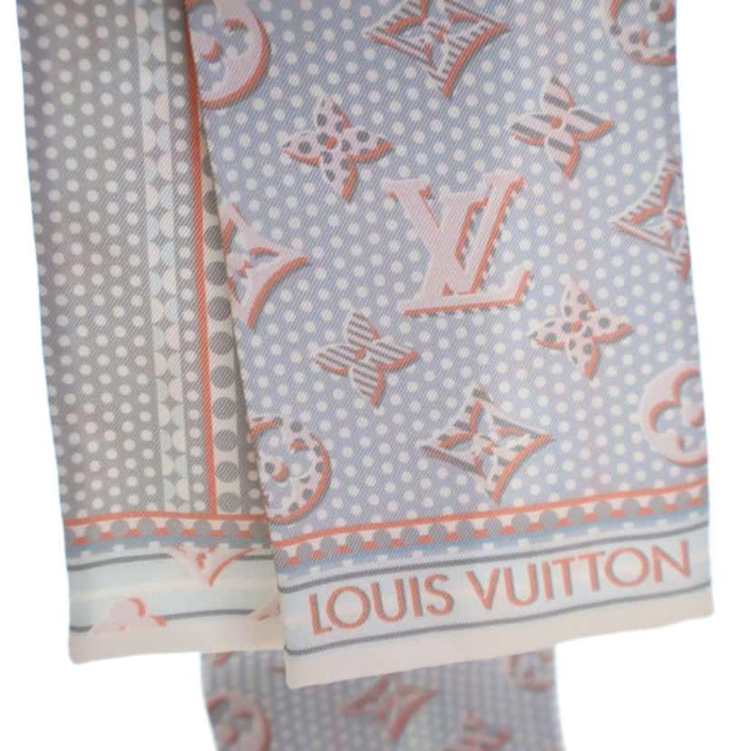 Louis Vuitton Monogram Confidential Bandeau Silk Scarf Grey Silk Good condition - Back View