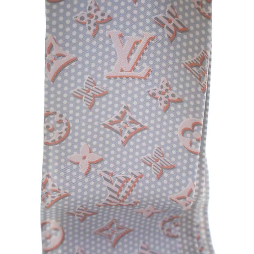 Louis Vuitton Monogram Confidential Bandeau Silk Scarf Grey Silk Good condition - Inside View