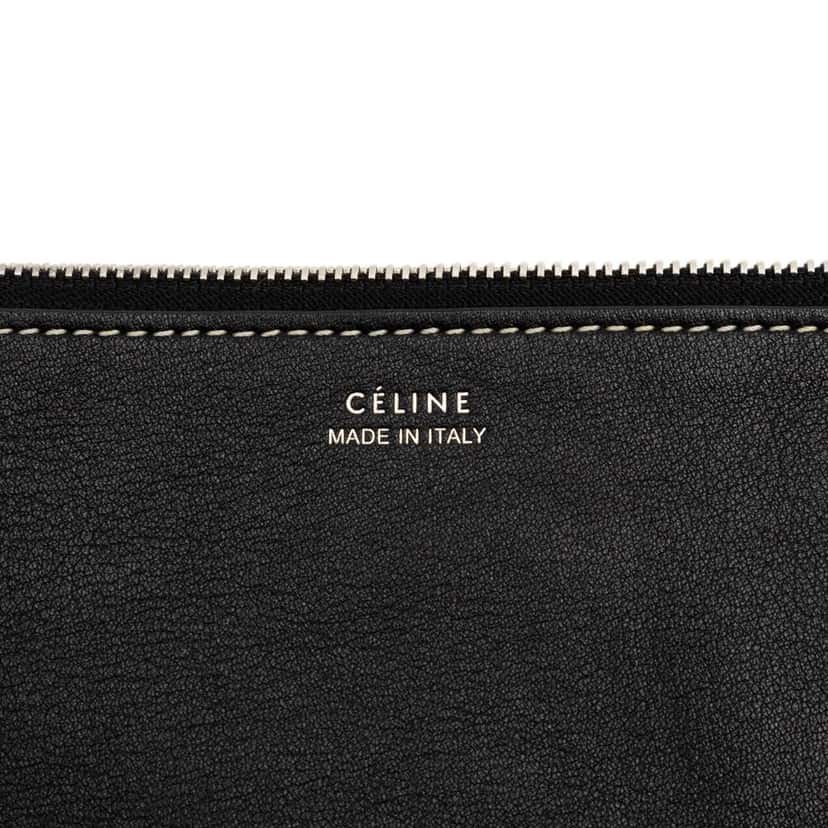 Celine Leather Clutch Black Leather Good condition - Box View