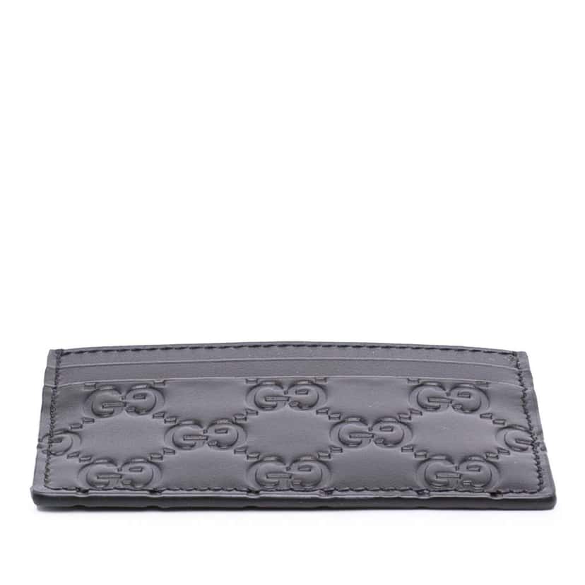 Gucci Guccissima Card Holder Black Leather Good condition - Inside View
