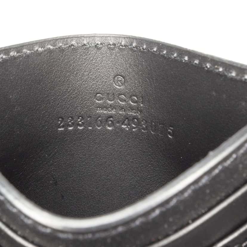 Gucci Guccissima Card Holder Black Leather Good condition - Box View