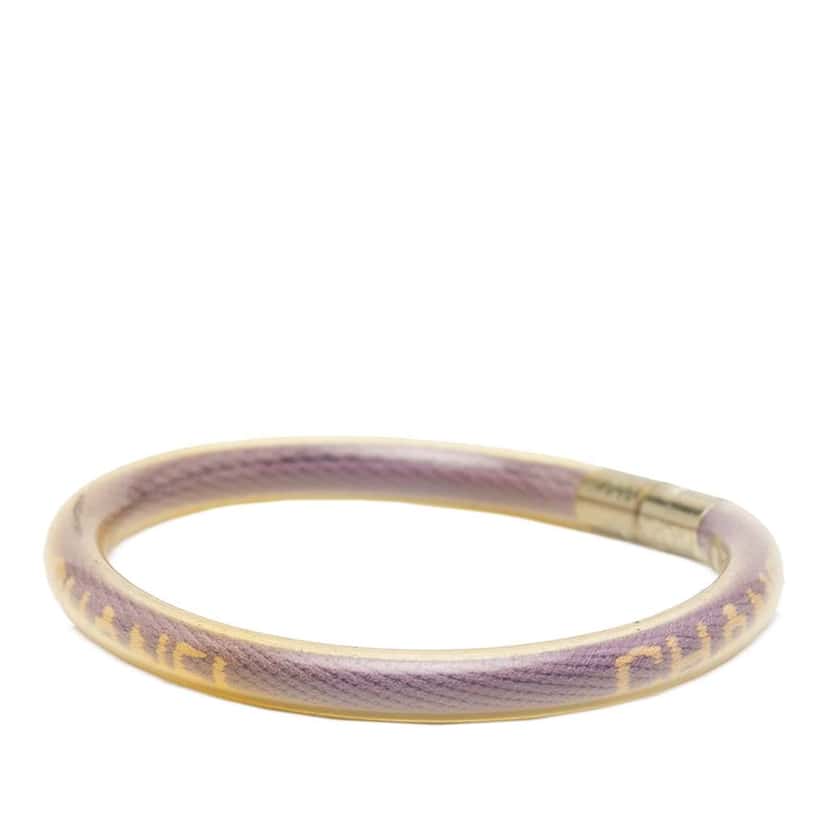 Chanel Vinyl Plated Sport Line Logo Tube Bracelet Purple Good condition - Back View