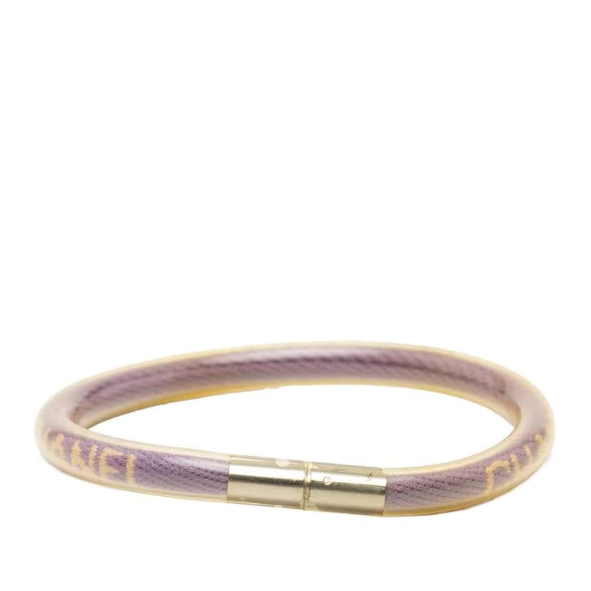 Chanel Vinyl Plated Sport Line Logo Tube Bracelet Purple Good condition - Inside View
