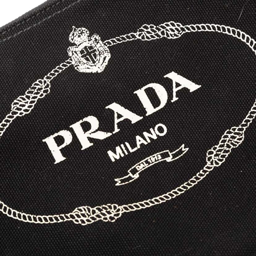 Prada Canvas Canapa Logo Pouch Black Canvas Good condition - Box View