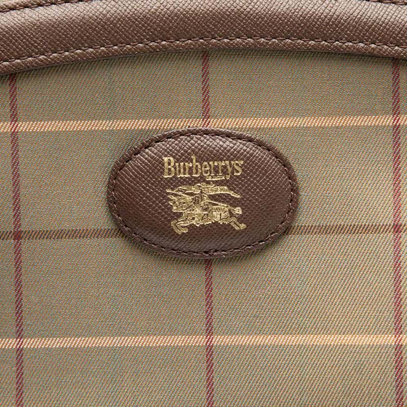 Burberry Vintage Check Canvas Wristlet Clutch Brown Canvas Good condition - Box View
