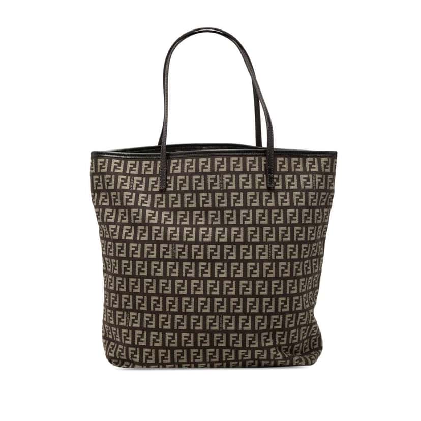 Fendi Zucchino Canvas Tote Brown Canvas Fair condition - Front View