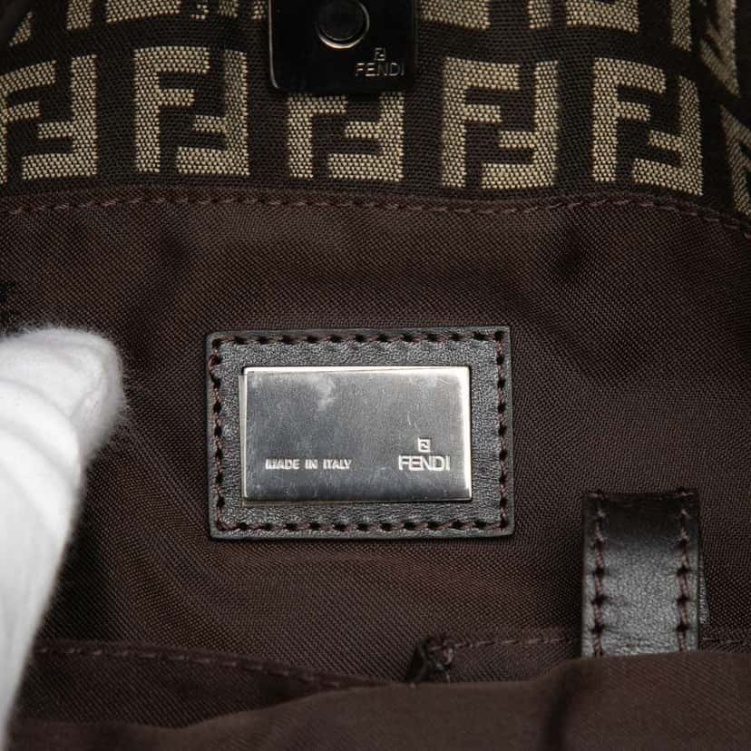 Fendi Zucchino Canvas Tote Brown Canvas Fair condition - Box View