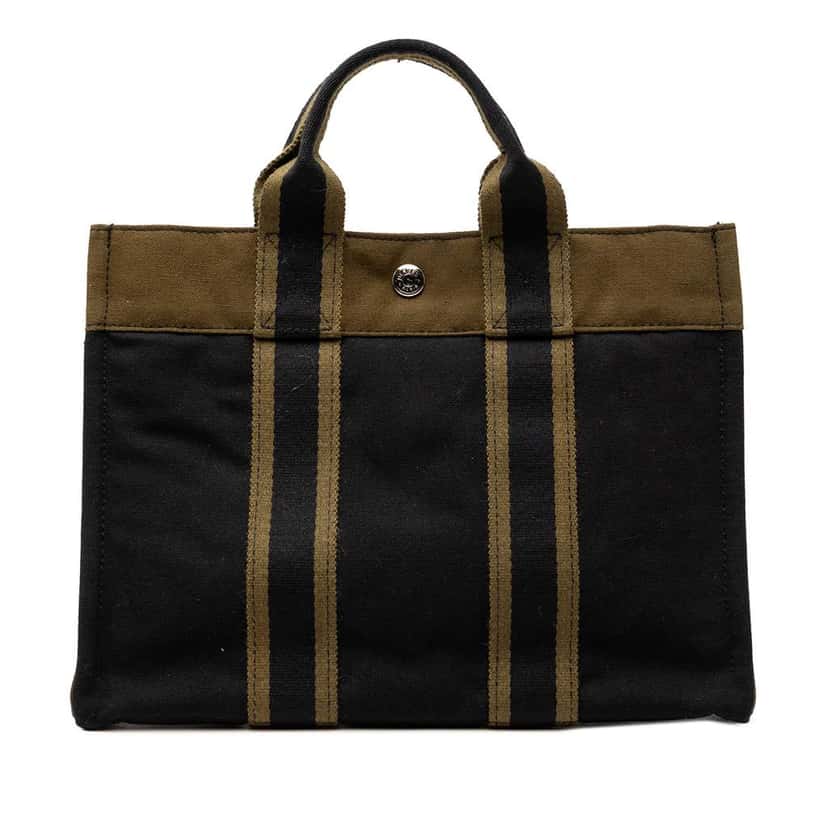 Hermès Bicolor Canvas Fourre Tout PM Black Canvas Good condition - Front View