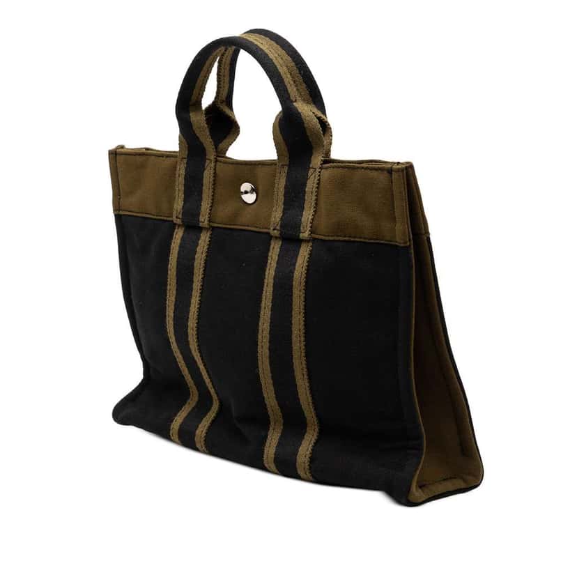 Hermès Bicolor Canvas Fourre Tout PM Black Canvas Good condition - Back View