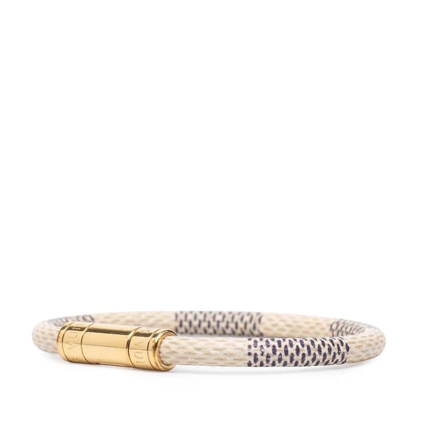 Louis Vuitton Damier Azur Keep It Bracelet White Very good condition - Back View