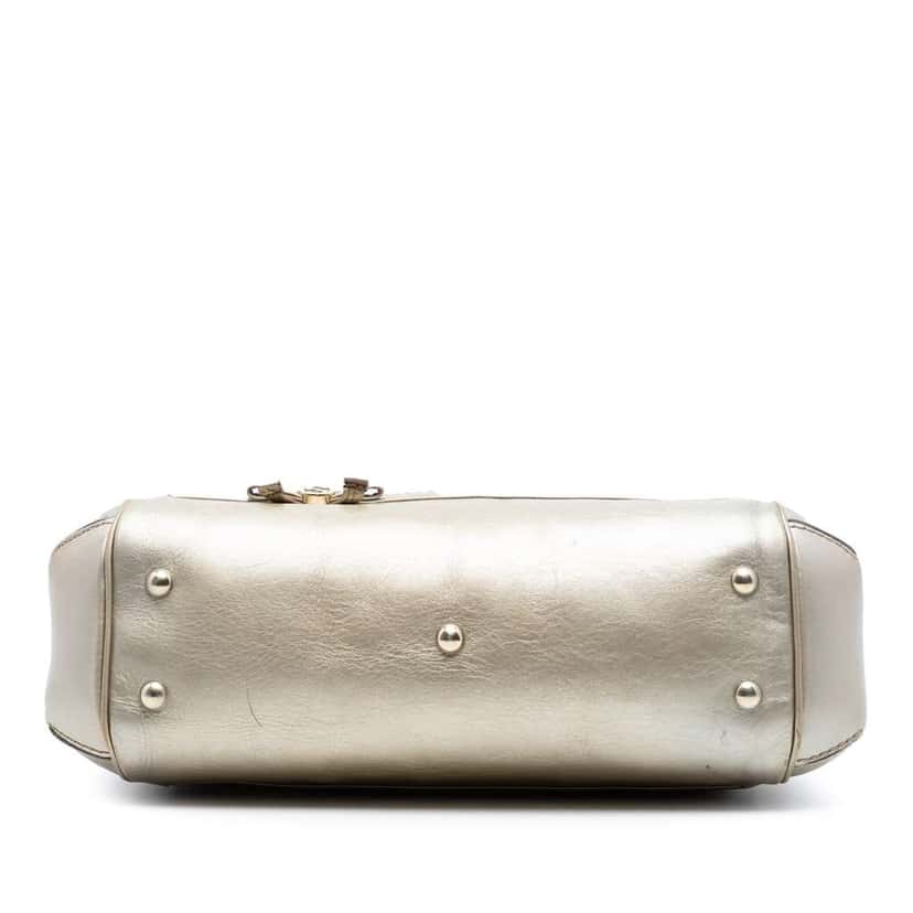 Gucci Metallic Guccissima Mayfair Satchel Gold Leather Good condition - Inside View