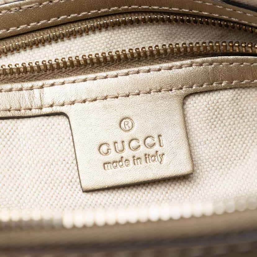 Gucci Metallic Guccissima Mayfair Satchel Gold Leather Good condition - Box View