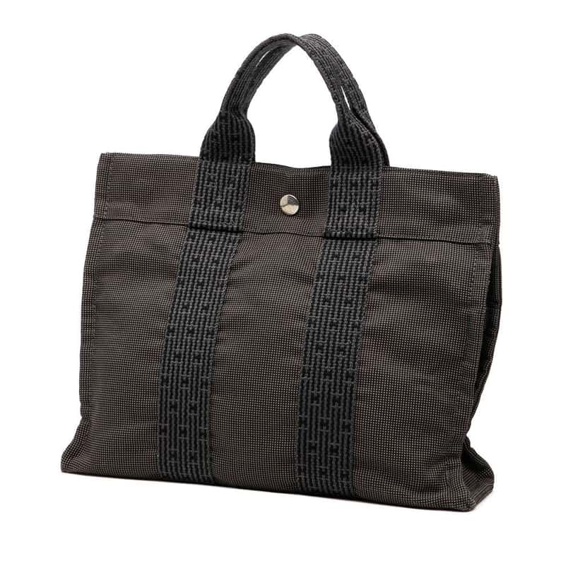 Hermès Canvas Herline PM Grey Canvas Good condition - Back View