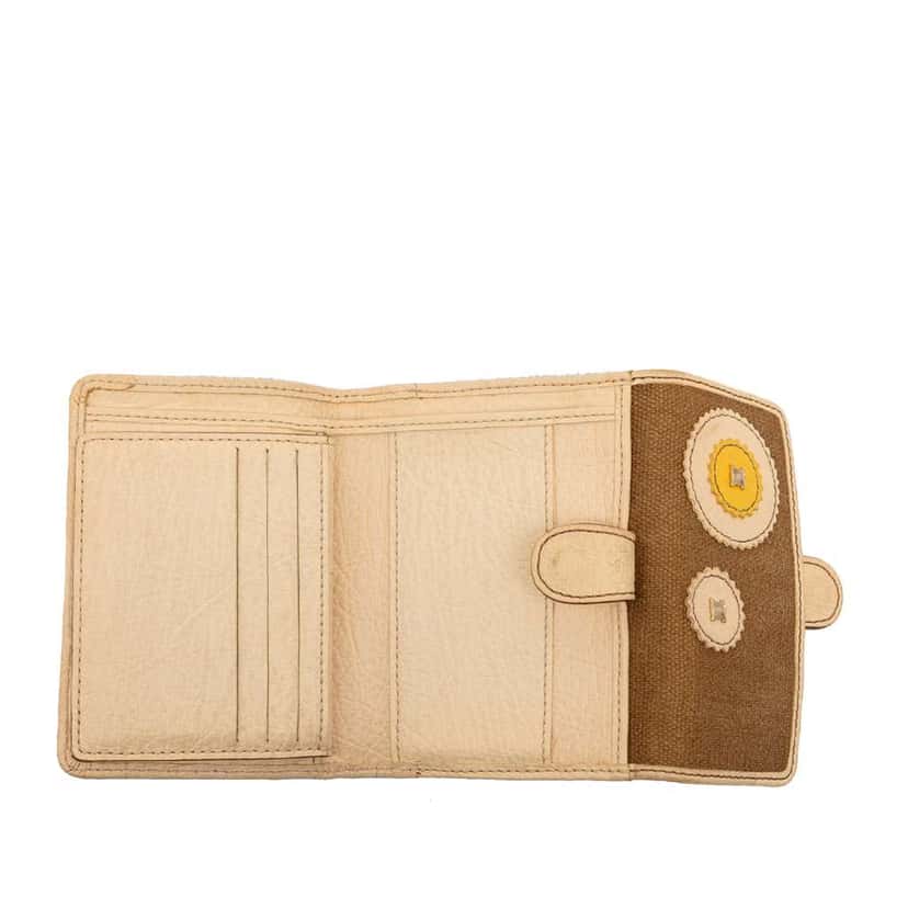 Celine Canvas Patches Wallet Brown Canvas Good condition - Model View