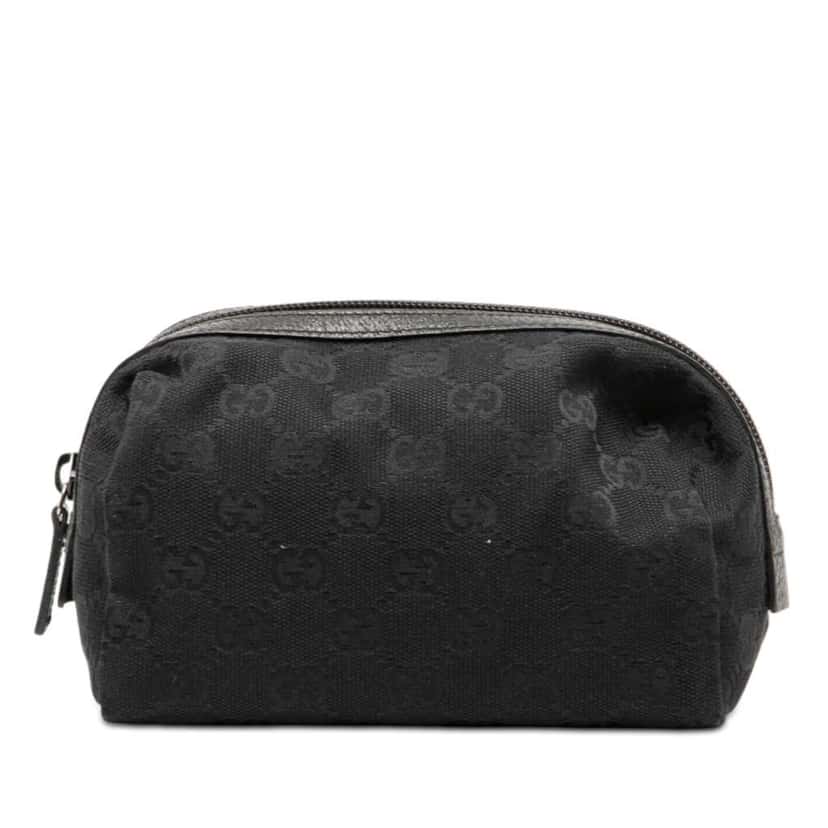 Gucci GG Canvas Pouch Black Canvas Good condition - Front View