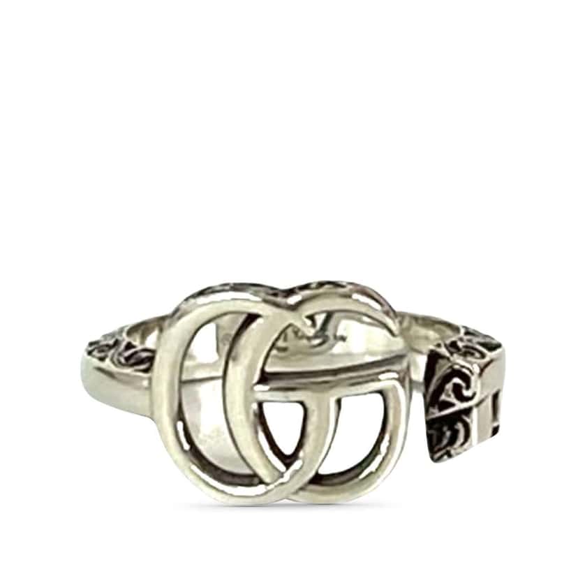 Gucci Sterling Silver GG Marmont Key Ring Silver Silver Good condition - Front View