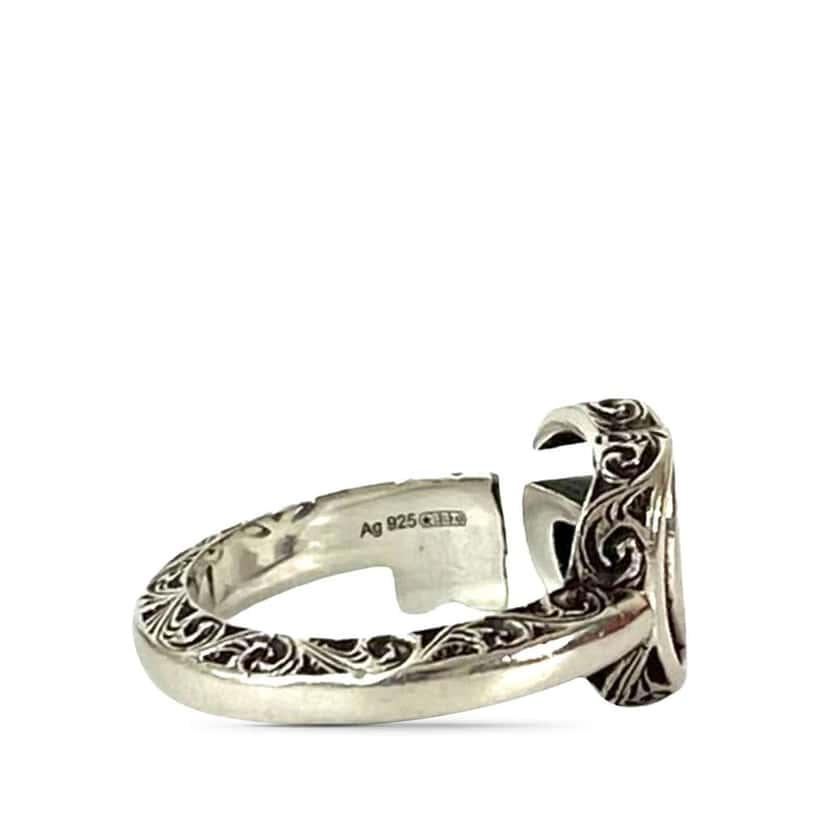 Gucci Sterling Silver GG Marmont Key Ring Silver Silver Good condition - Back View