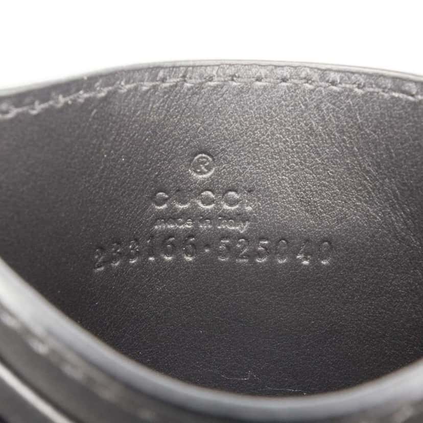 Gucci Guccissima Card Holder Black Leather Very good condition - Box View