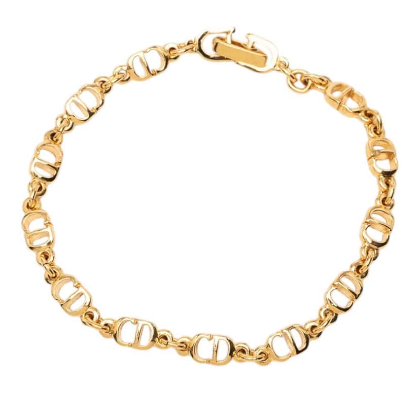 Dior Gold Plated CD Logo Bracelet Gold Metal Good condition - Front View