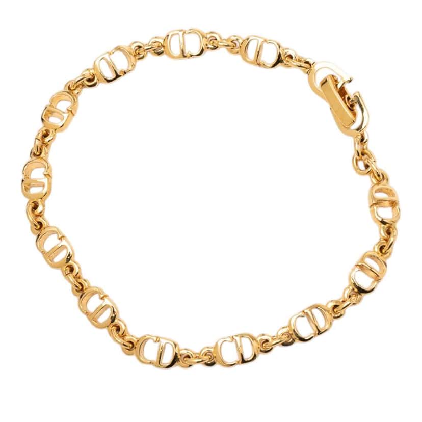 Dior Gold Plated CD Logo Bracelet Gold Metal Good condition - Back View