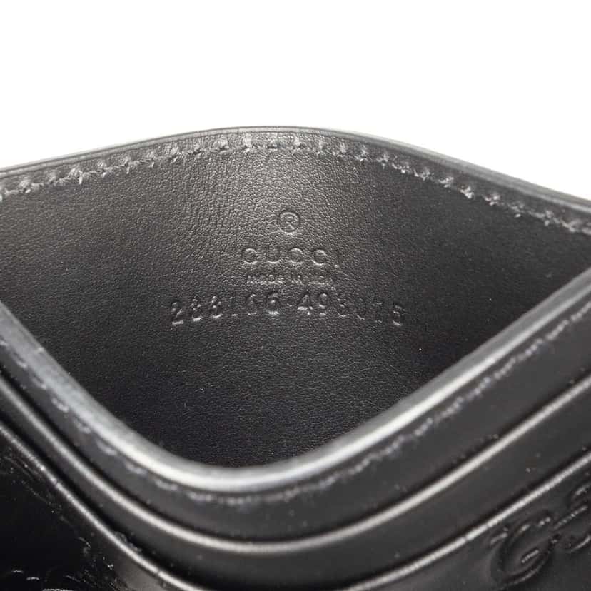 Gucci Guccissima Card Holder Black Leather Very good condition - Box View