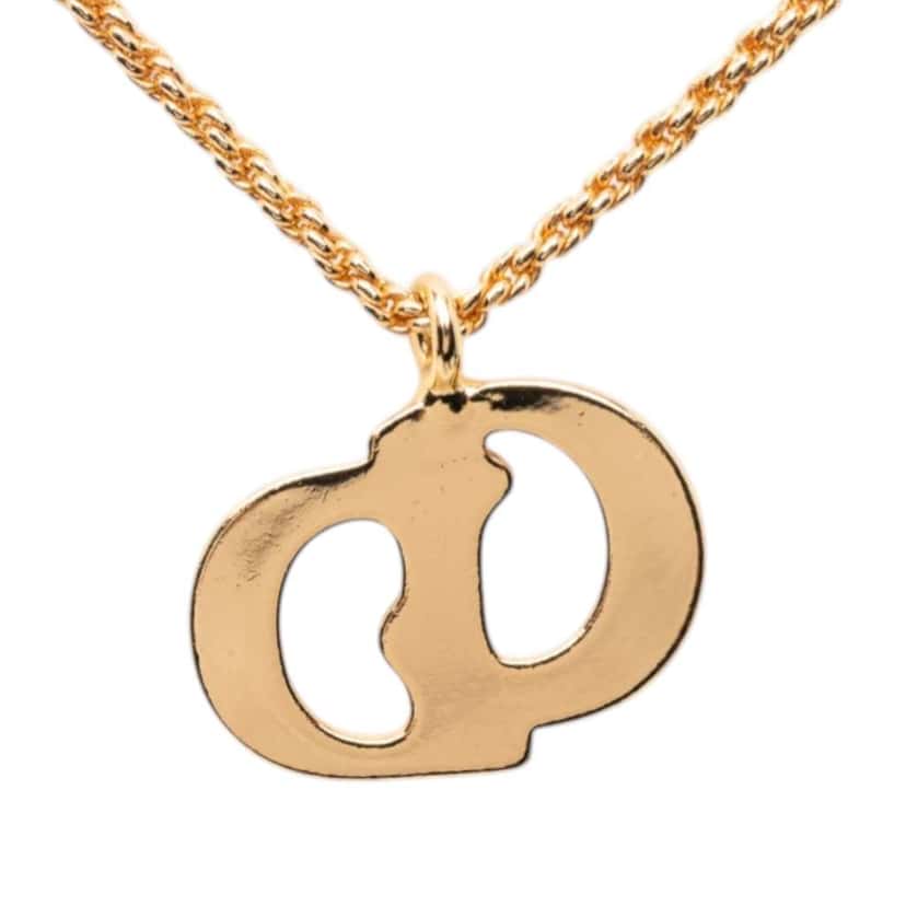 Dior Gold Plated CD Logo Pendant Necklace Gold Metal Good condition - Inside View