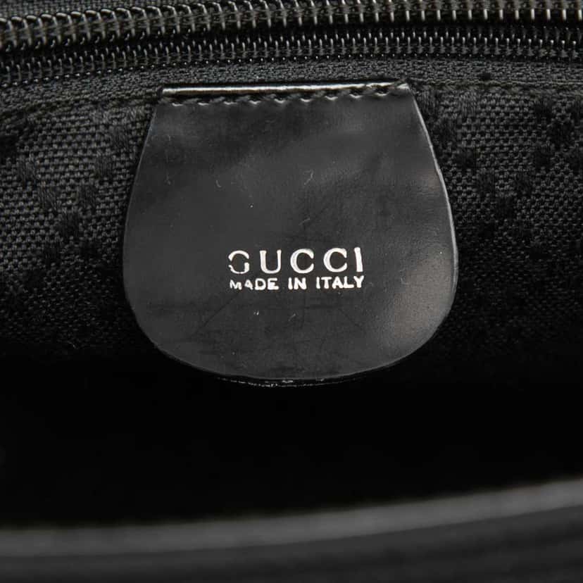 Gucci Nylon Bamboo Satchel Black Good condition - Box View
