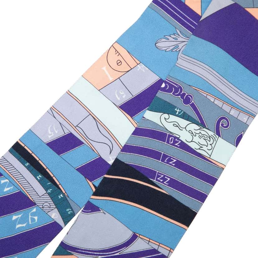 Hermès Astrologie Nouvelle Silk Twilly Scarf Blue Silk Good condition - Box View