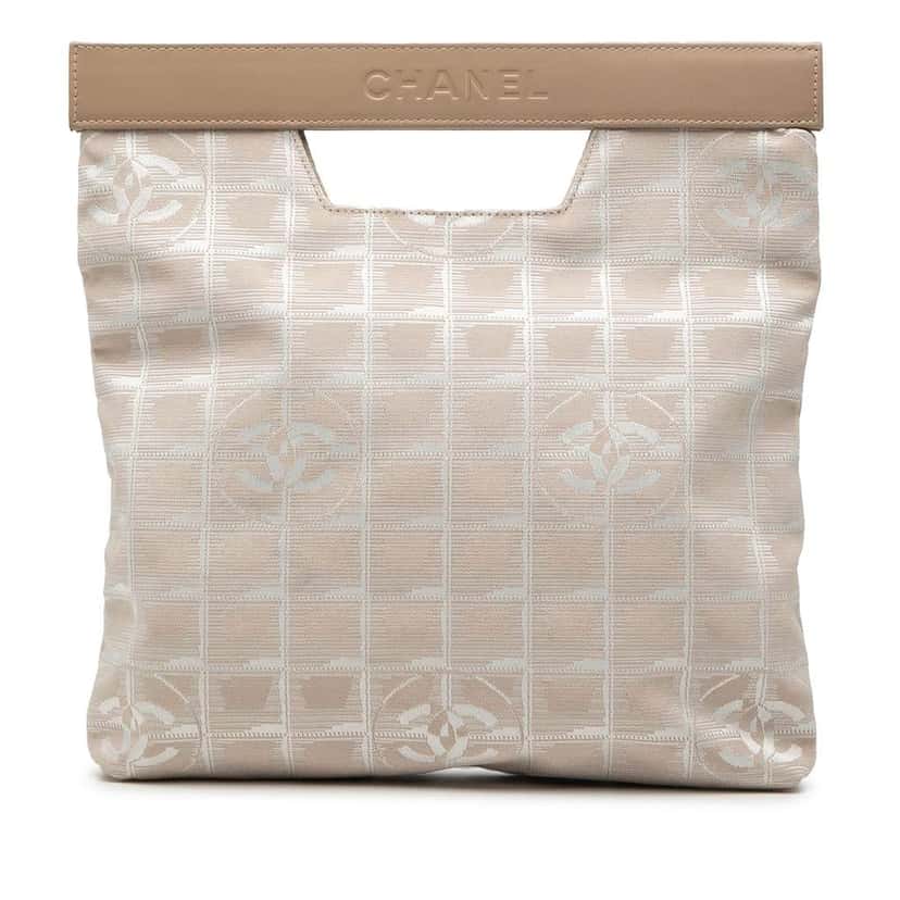 Chanel New Travel Line Nylon Handbag Beige Good condition - Front View