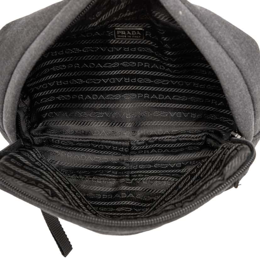 Prada Polyester Pouch Grey Polyester Good condition - Model View