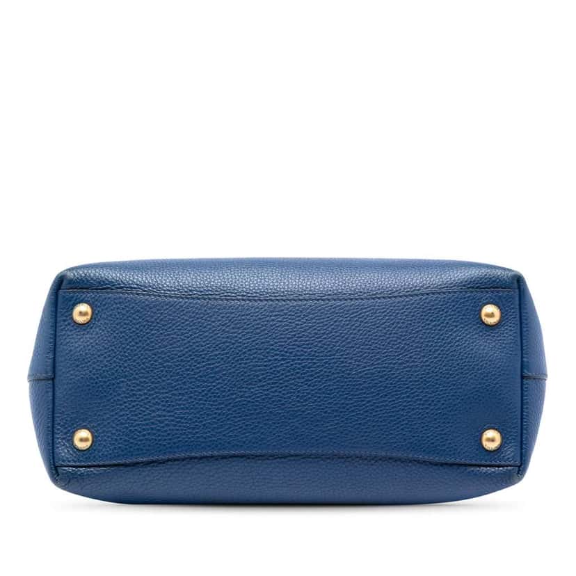 Prada Vitello Phenix Tote Blue Leather Good condition - Inside View